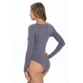 thumbnail image 2 of M&M Scrubs Bodysuits for Women Long Sleeve Crew Neck Slim Fit Casual Shapewear Body Suit (Charcoal, Small), 2 of 3