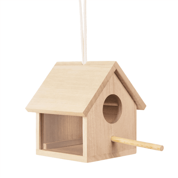 Outdoor Bird Houses Transparent Wooden House for Outside,Hanging Birdhouse