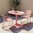 thumbnail image 2 of Tcbosik 3 Piece Bistro Set, 39.5" Oval Table and 2 Metal Chairs, Outdoor Furniture Set for Balcony, Poolside, Garden, Deck, Patio, Coral, 2 of 11
