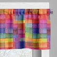 thumbnail image 3 of Ambesonne Abstract Valance Pack of 2, Rainbow Colors Squares, 54"X12", Multicolor, 3 of 5