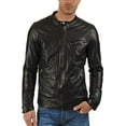 thumbnail image 2 of Men's Genuine Lambskin Leather Jacket Biker Soft Stylish Motorcycle Jacket MJF012, 2 of 4
