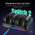 thumbnail image 2 of Station de Charge pour Manettes de Jeu Compatible avec Nintendo Switch 2, Station de Charge pour Joy-Pads avec Lumières RVB, Indicateurs DEL, Béquille Intégrée, 2 of 8