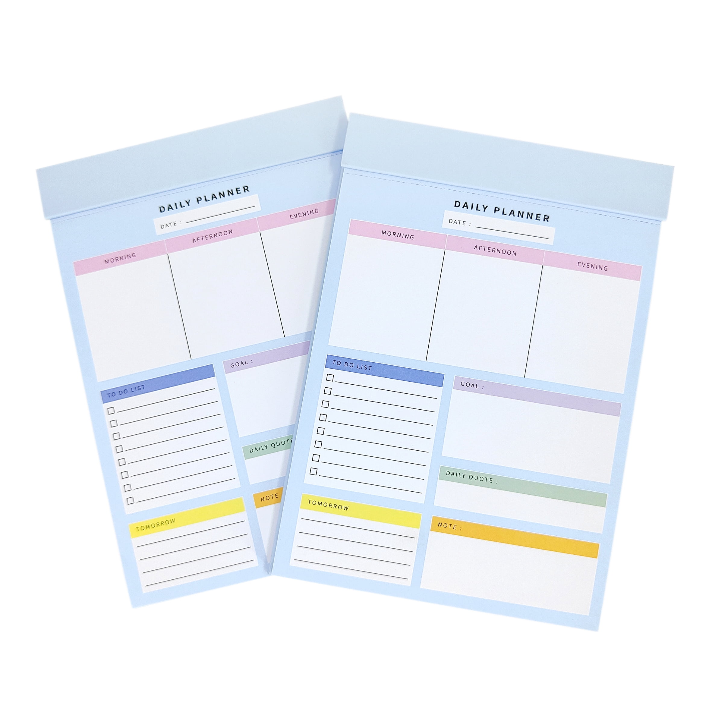 Pen+Gear Undated Daily Planner Pad, 60 Sheets, Multi-Color, 5.8" x 8.3"
