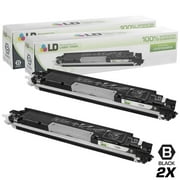 Remanufactured Replacements for Hewlett Packard CF350A (HP 130A) Set of 2 Black Laser Toner Cartridges