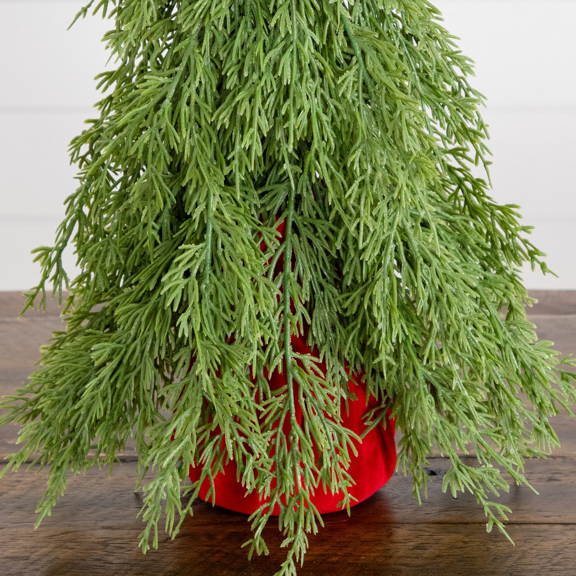 19in. Artificial Down Swept Christmas Tree with Santa Hat Topper