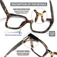 thumbnail image 4 of DTIUGUTAE Oversized Square Blue Light Blocking Glasses for Women Computer Reading Gaming Protection Eye, 4 of 6