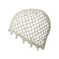 thumbnail image 4 of XIAOCHA Womens Boho Pearl Accent Crochet Beanie Solid Knit Breathable Beach Holiday Beanie Hats,White, 4 of 5