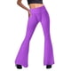 thumbnail image 1 of Pantalones con forro polar Gibobby Pantalones casuales completos de longitud para mujer Pantalones acampanados de cintura alta Morado S, 1 of 5