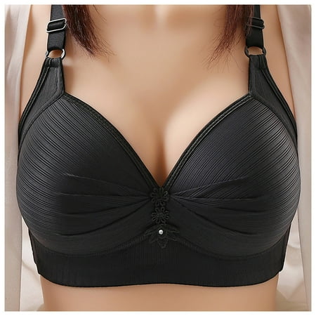 Black 50 Women s Push Up Wireless Women Bras Plus Size Sports Bra Comfort Support No Small Sports Bra Underwire Bras Comfortable Wire Wireless Bras for Women Bralette Everyday