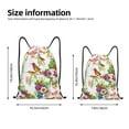 thumbnail image 2 of Saiise Birds And Flowers Pattern Sports Drawstring Backpack - String Swim Gym Bag with Wet Proof Pocket for Women&Men-Medium, 2 of 6
