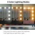thumbnail image 6 of 11 Drawers Vanity Desk, Makeup Vanity with Power Outlet, Vanity Table with Mirror and LED Bulbs, 3 Color Lighting Modes, Glass Top, Dressing Table for Bedroom, 6 of 7