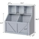 thumbnail image 3 of Historyli Estantería y organizador de juguetes, con armario y estante, ideal para habitaciones, salas de juegos, dormitorios, guarderías, salas de estar, color gris puro., 3 of 8