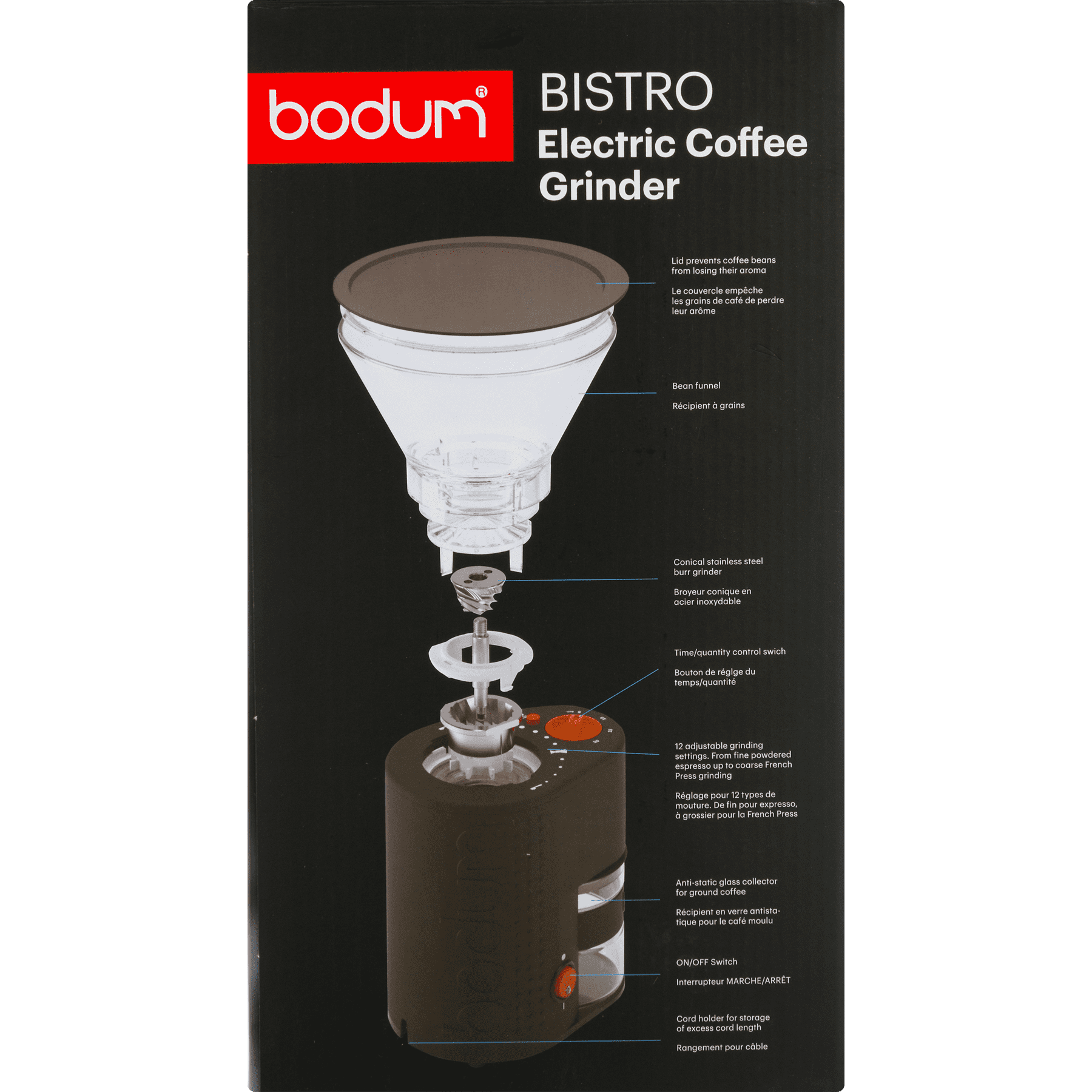 Coffee Grinder, Bodum Bistro Burr Grinder, Black – The Garlic Press, Inc.