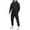 A01-Black, variant on Jinhomg Two Piece Sweat Suits Men Oversized Fleece Hoodie & Stretch Drawstring Joggers Set Winter Causal Workout Hiking Tracksuits Outfits