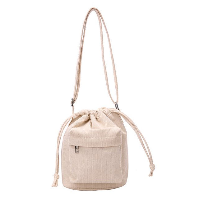 Bolso Bandolera Pana Con Cordón Btafrte Mujer Blanco 210331745