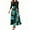 146# Dark Green, variant on Long Floral Dresses for Women 2025 Elegant Boho Tie Belted Patchwork Empire Waist 3/4 Sleeve Modest Flowy Maxi Dress, Dark Green XXL