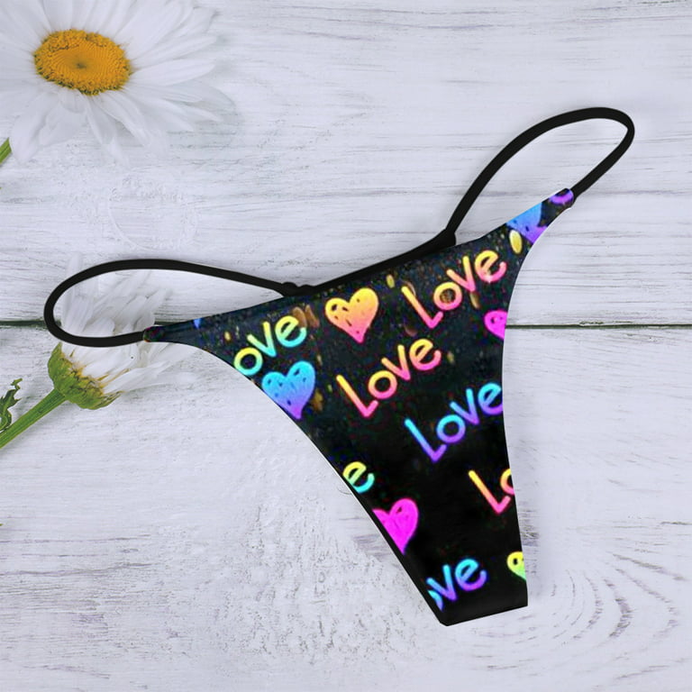Womens Underwear Bikini High Waist Valentine Day Thongs For Women For Sex T  Back Panties Low Waisted Stretch Straps Seamless Thongs Seamless Bikini  Underwear for Women 