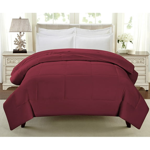 Unique Home Alternative Goose Down Clearance Comforter Soft Premium Color Duvet Covers Comforter Set (Queen, Burgundy)