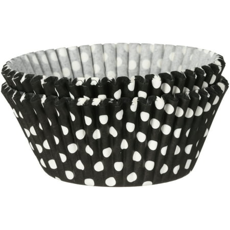 (4 pack) (4 Pack) Wilton Black Dots Baking Cups 50 ct Carded Pack