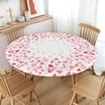 thumbnail image 2 of Valentines Day Round Tablecloth Fitted Best for 36"-40" Watercolor Pink Heart Table Cloth Elastic Edge Water-Resistant Washable Red Love Table Cover for Happy Party Picnic Outdoor Indoor Decor, 2 of 4