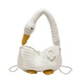 thumbnail image 3 of Sharplace Goose Tote Bag Shoulder Bag Purse with Beads Strap Funny Pouch Crossbody Bag Knitted Handbag for Travel Work Vacation Outdoor White, 3 of 7