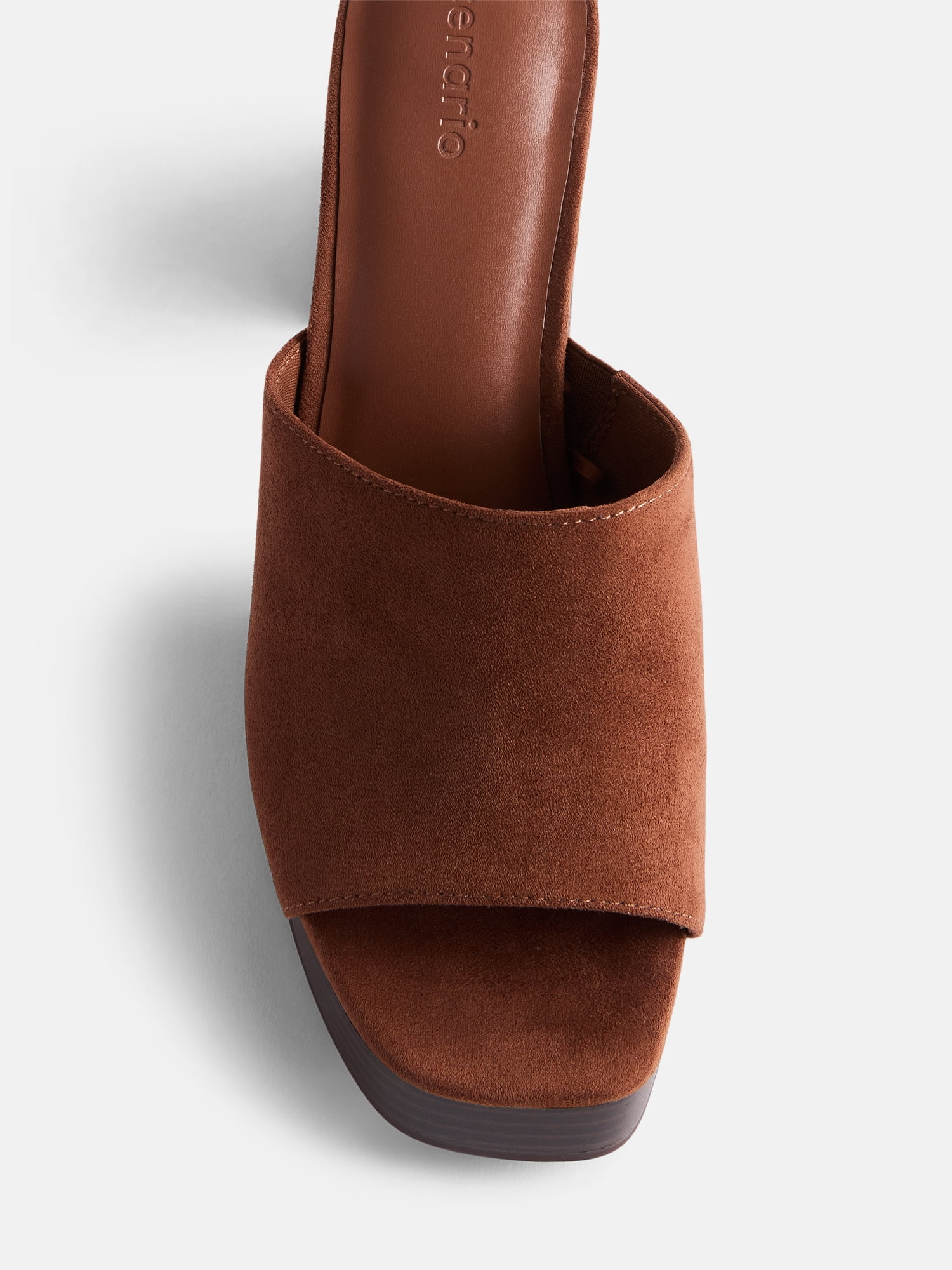 Scenario Women's Faux Suede Platform Heel Sandals