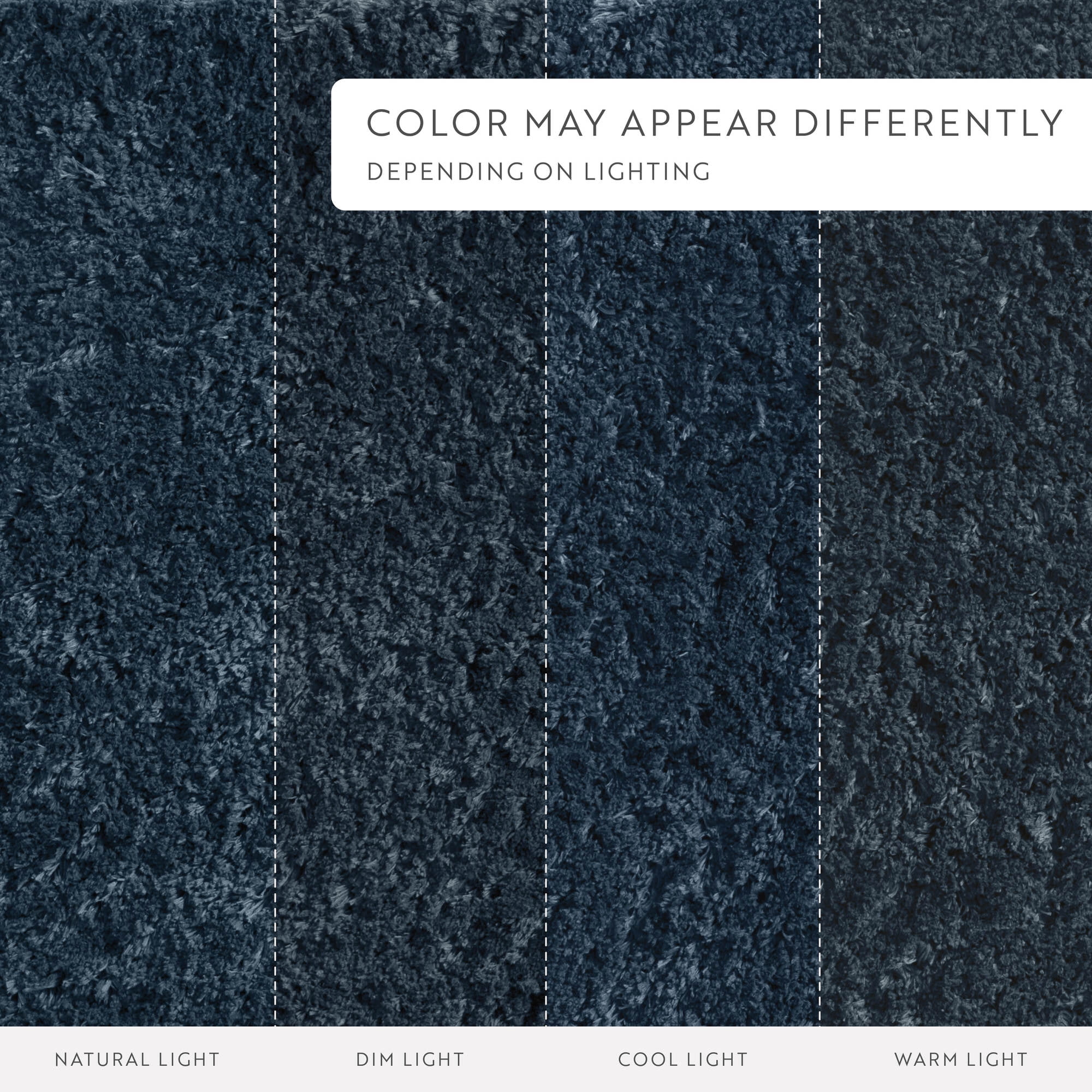 Plush Absorbent Bath Mat Rug with Anti-Skid Rubber Backing, 24 x 17, Navy, by Noble Linens