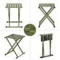 thumbnail image 6 of 2pcs Folding Camping Stools, Heavy Duty Metal Portable Chair with Breathable Nylon Seat Anti-Slid Leg Cover for Outdoor Walking Hiking Fishing Gardening Bathroom Stool, Green 13.9x14.3x17.8inch, 6 of 9