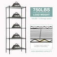 thumbnail image 3 of BestOffice Wire Shelving Unit Metal Shelf Organizer Heavy Duty Wire Rack Storage Unit Rack Utility for Bathroom Office Kitchen (Black, 14" D x 24" W x 60" H), 3 of 7
