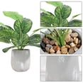 thumbnail image 3 of Cuenca de cemento de simulación, hoja de rábano verde, hoja trasera de tortuga, planta en maceta, decoración para el hogar, sala de estar, escritorio, decoración de plantas verdes, 3 of 5