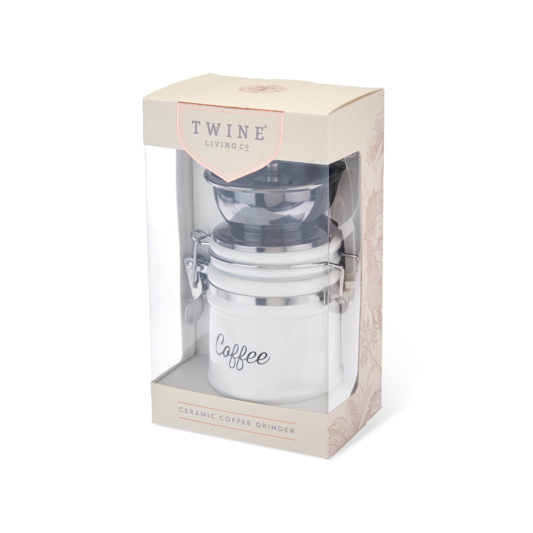 Twine Handheld Vintage Style Burr Coffee Grinder - Manual Adjustable Design
