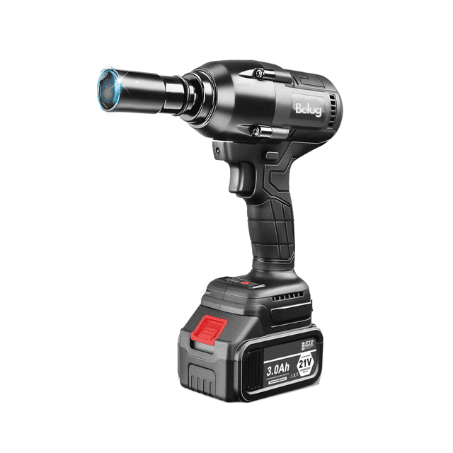 Kit Pistola Impacto Llave Inalámbrico 600nm 1/2 Bateria Belug Negro