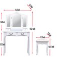 thumbnail image 7 of White Vanity Table, Stylish Makeup Vanity Set with Tri-Folding Mirror, Wood Dressing Table 7 Drawers Storage Bedroom Furniture for Girls/Women, Wood Make-Up Vanity Table and Stool Set, S10404, 7 of 7
