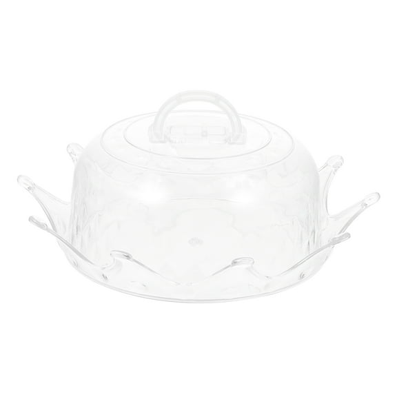 COMPUKAS Covered Cake Plate Clear Design Dessert Tray 1 Set
