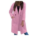 thumbnail image 2 of AOOCHASLIY Women's Winter Coat Clothes Womens Lapel Button Long Trench Coat Jacket Ladies Overcoat Outwear, 2 of 5