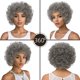 thumbnail image 2 of Peluca corta, rizada, afro, 30 cm, gris, disfraz de cosplay, 180 g, 2 of 3