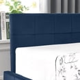 thumbnail image 5 of Full Size Upholstered Daybed with Storage, Mid-Century Modern Velvet Sofa Bed Frame, Tufted Backrest and Armrests, for Bedroom or Living Room, Dark Blue, 5 of 9