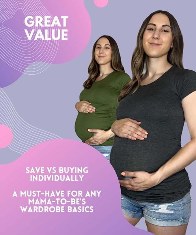 MISS POPULAR Womens 3 Pack Maternity Short Sleeve