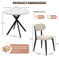 thumbnail image 2 of 31.6 Inch Round Dining Table Set for 2, 3 pieces Modern Kitchen Table Set with 2 Upholstered Chairs，Small Spaces Dining Room breakfast nook, 2 of 6
