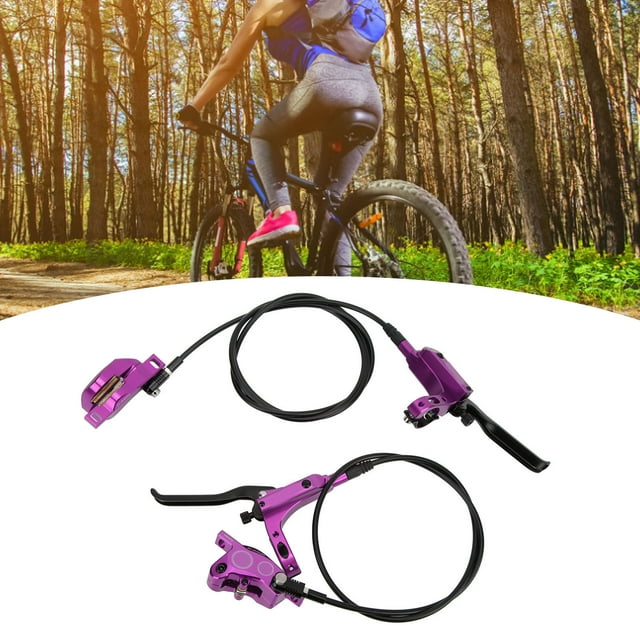 Bike Disc Brake Set, Mountain Bike Hydraulic Disc Brake Kit 4 Piston Hydraulic Disc Brake Bike CNC Bilateral Oil Brake with 160mm Rotor Disc Suitable for Most Model on the Market