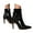 Black, variant on Womens Ankle Boots Sexy Patent Leather Stiletto Heels Gothic Pointed Toe Booties