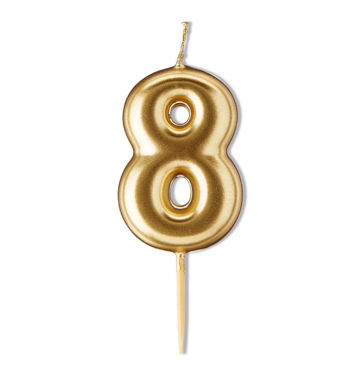 (6 pack) Gold Number 8 Birthday Candle, by Way To Celebrate