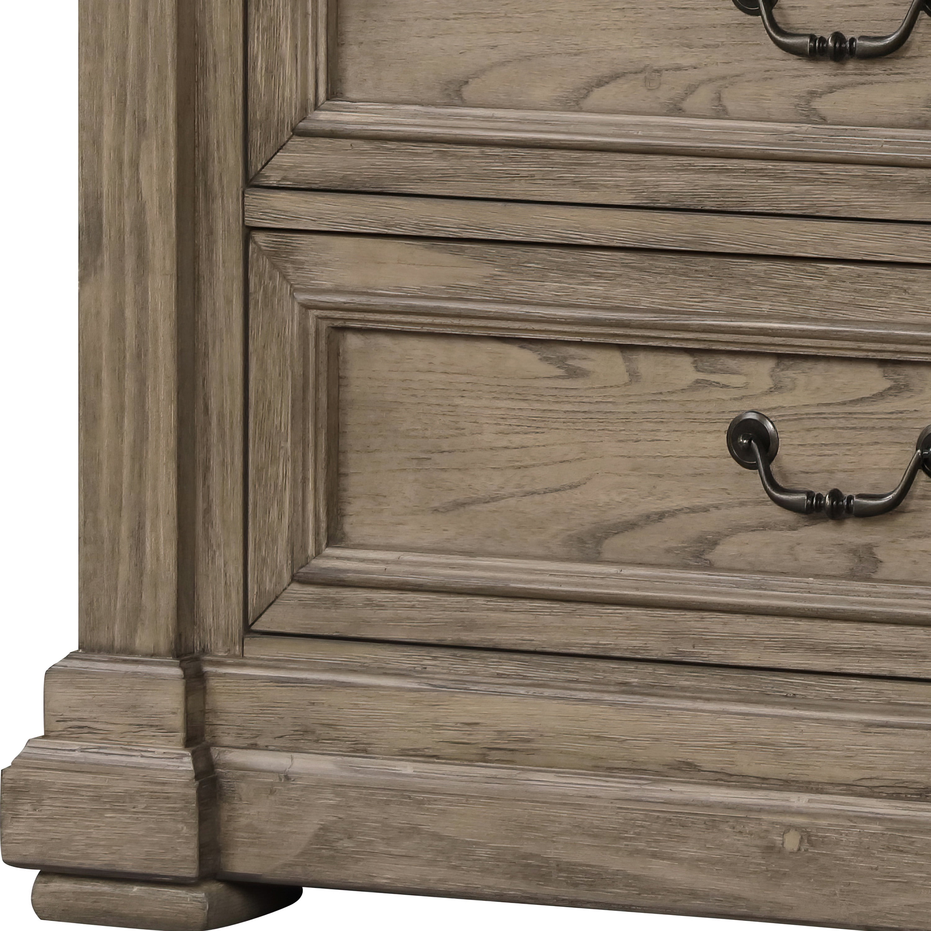 Furniture of America Quenai Modern 5-Drawer Solid Wood Adult Vertical Dresser, Weathered Gray