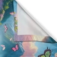thumbnail image 2 of Ambesonne Lake Kitchen Curtains, Butterflies Cherry Blossoms, 55"x36", Pink Sky Blue Green, 2 of 3