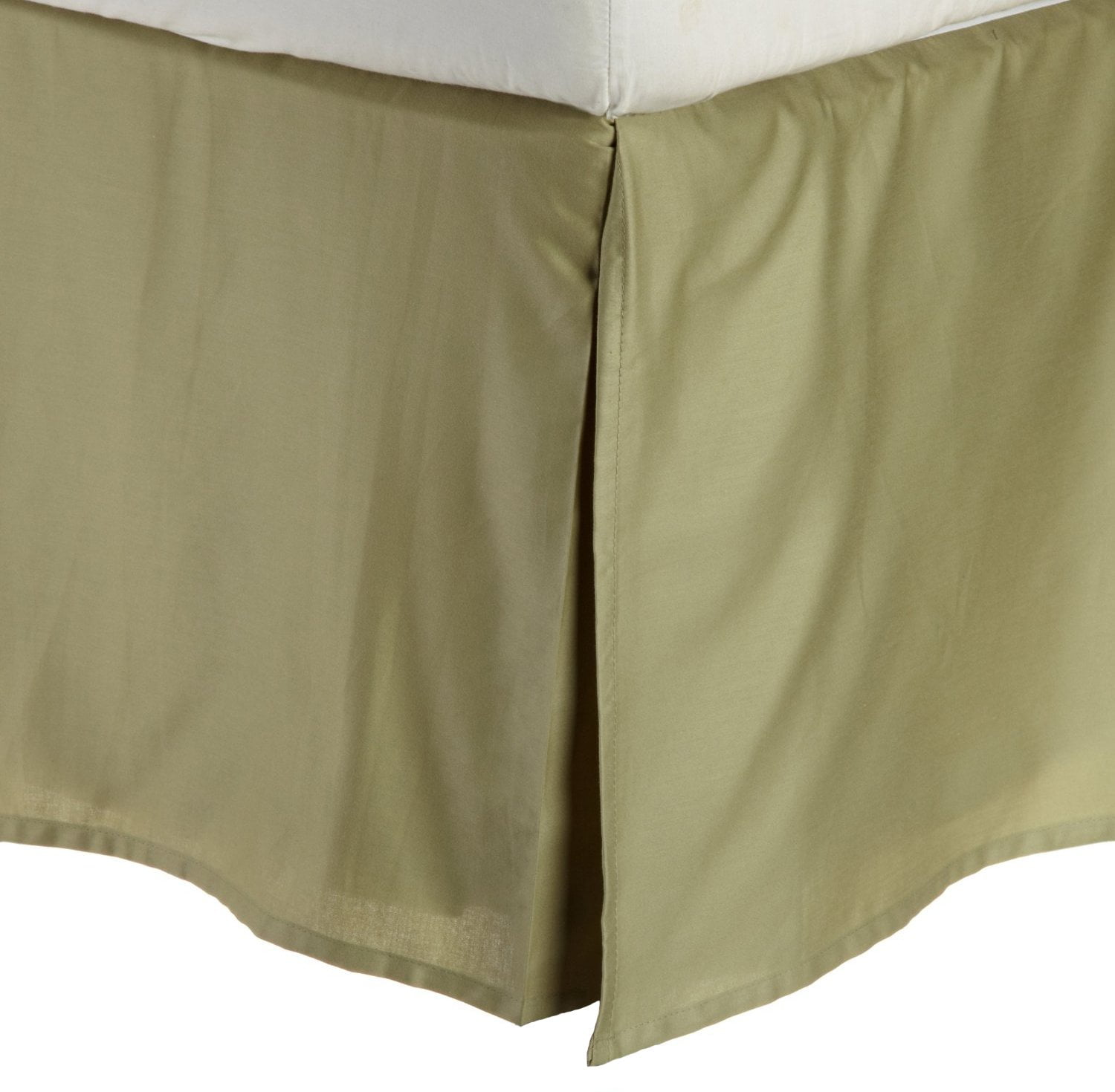 100 Egyptian Cotton Chic Solid Bed Skirt with Split Corners Sage