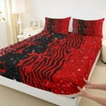 thumbnail image 3 of Feelyou Fashion Bowknot Kids Queen Sheet Sets, Red Zebra Leopard Print Flat Sheet, Dreamy Stars Galaxy Queen Fitted Sheet, Microfiber Bedroom Decor, 4pcs, 3 of 7