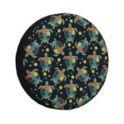 Coaee Colorful Turtles Car Tire Sun Shield Spare Tire Protective Cover 14-17in For Suv, Truck, Jeep Waterproof Dustproof Thickening - 16 Inch