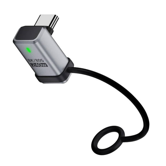 FVH 90 Degree USB5.0 80Gbps Male to Female Up Down Angled Extension Adapter with Lanyard Keychain 240W 16K 8K 5K Compatible with USB4.0 Thunderbolt3/4/5