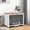 39.4" L White, variant on Aivituvin Dog Crate Furniture, Foldable Wooden Dog Kennel Furniture with 360° Rotating Feeding Bowls, Iron Frame Dog Crate with Deepened Sliding Tray , 39.4" L Brown
