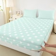 thumbnail image 3 of Manfei Kawaii Dot Queen Sheet Sets for Kids, Modern Polka Dot Flat Sheet, Cartoon Farmhouse Style Queen Fitted Sheet, Super Cozy Room Decor, 4-Piece, 3 of 7